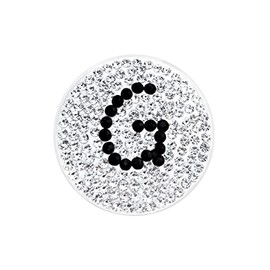 NAVIKA Initial Micro Pave Crystal Golf Ball Marker Includes a Magnetic Hat Clip (G)