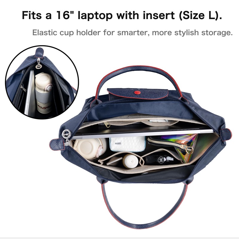 ATSEKTZ Purse Organizer Insert for Longchamp Le Pliage Tote Bag,