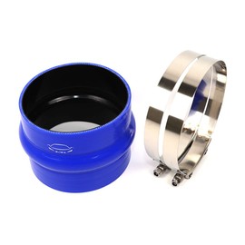 TenKeAuto TenkeAuto 4-Ply Reinforced 5" ID Straight Hump Coupler Silicone Hose 4" Length With T Bolt Clamp for Turbo/Intercooler/Piping (5" Blue)