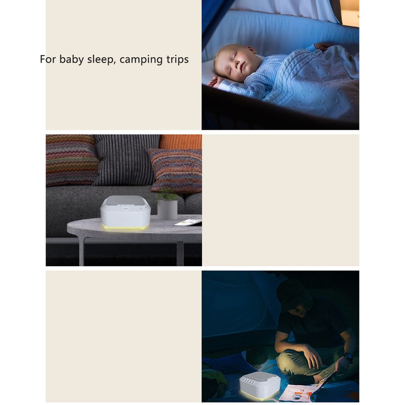 White Noise Machine 28 Sounds Portable Night Light Music Timing