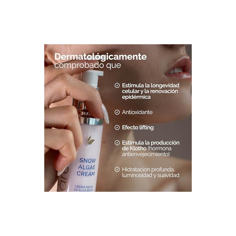 Crema Facial Antiedad con Alga Suiza y Células Madre |