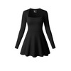 OQQ Women Long Sleeve Dresses Square Neck Casual Party Club A-Line Mini Dress Black