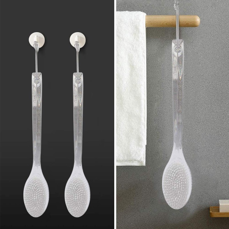 Mczxon Body Dry Brushing Back Scrubber With Curved Plastic Long