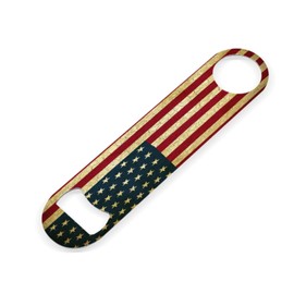 2 PACK Beer Bottle Opener, Stainless Steel Flat Bottle Openers,7 inch Metal Decor,Vintage United States Of America Flag