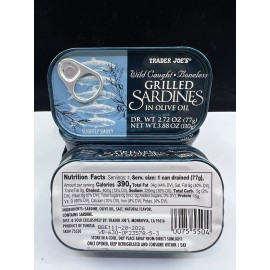 Trader joe’s 3X Trader Joe’s GRILLED Sardines In EVOO Olive Oil NEW Pack Of 3 Wild Caught NEW
