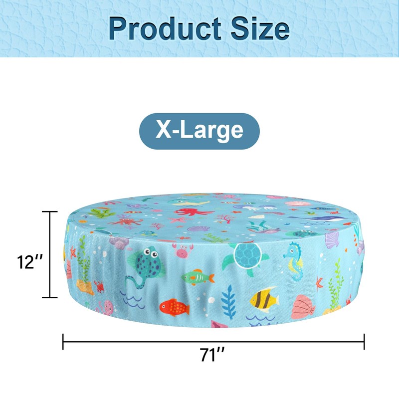 Docuwee Round Pool Cover 71", Foldable Kiddie Solar Cover Fit