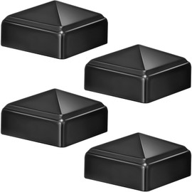 Pelopy 4 Pcs Aluminum Pyramid Post Caps for True 2" x 2" Wood/Metal Fence Posts of Decks or Corridors, Black Fence Post Caps Outdoor Mailbox Post Cover