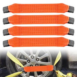 Cross Strap for Lashing Strap, Pack of 4, 5 cm Wide, 0.4 m Car Transport Lashing Strap, Car Lashing Strap, Trapezoidal Strap, Belt Loops for Cars, Car Transport, Motorcycle, Car, 5 Tonnes