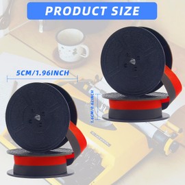 2 Pack Universal Typewriter Ribbon Twin Spools - Red & Black Ink Ribbon Replacement for Vintage Manual Typewriters