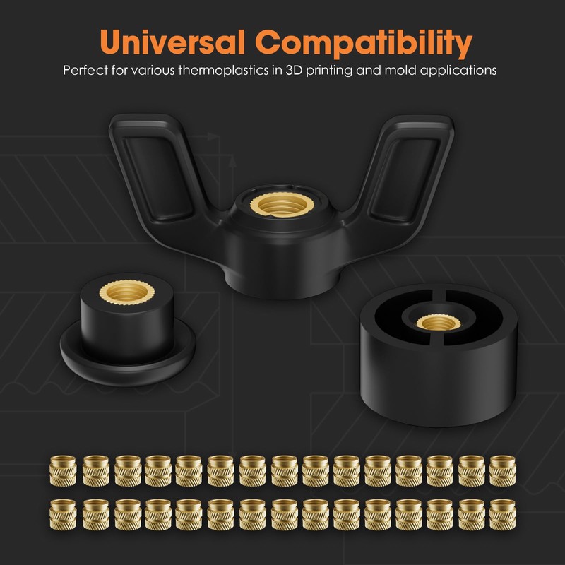 HANGLIFE Heat-Set Threaded Inserts, M4 Heat Set Insert for 3D