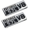 2pcs IFORCE 5.7L V8 Badge Side Emblem, 3D Door Badge