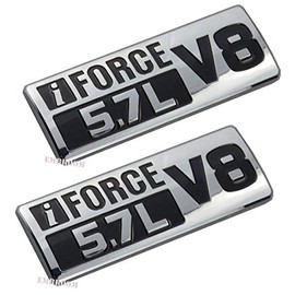 2pcs IFORCE 5.7L V8 Badge Side Emblem, 3D Door Badge NamePlate Decals Stickers Replacement for IFORCE (Chrome Black)