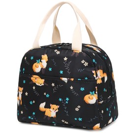Fox Insulated Lunch Bag for Women Grils, Reusable Tote Lunch Box for Work School Picnic Travel