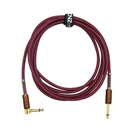 CNZ Audio 10 ft PVC Instrument Cable - Maroon - 1/4 in, Straight to Right, Electric Guitar/Bass/Speaker Cord, Braided Shield, Gold Tips & Transparent Tone for Pure Awesomeness!!