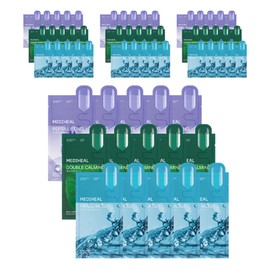 Mediheal Double Calming Water 5p + Hyalu Moist Essence 5p + Pepta Lifting Ampoule 5p Mask Pack Set, 15 Packs, 4 Sets / 메디힐 더블 카밍 워터 5p + 히알루 모이스트 에센스 5p + 펩타 리프팅 앰플 5p 마스크팩 세트, 15개입, 4세트