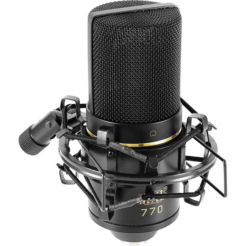 MXL 770 Multipurpose Cardioid Condenser Microphone (Black) Bundle HX9 Over-Ear