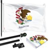 G128 Combo Pack: 6 Ft Aluminum Spinning Flagpole (Black) &