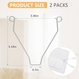 WKZO 2-Pack C350GN Grille Spring Clips for 8.75"x9.125" S97017068 Bathroom Fan Cover, Stainless Steel Ventilation Clips Fits 690/693/VC305C3N/695/696N