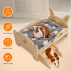 BWOGUE Wooden Guinea Pig Bed with Stairs and Mat, Washable