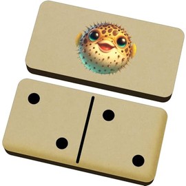 Azeeda 'Cute Baby Pufferfish' Domino Set & Box (DM00051430)