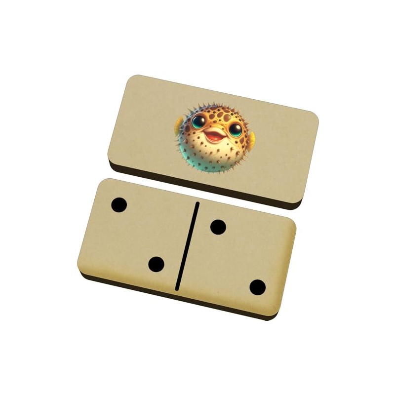 Azeeda 'Cute Baby Pufferfish' Domino Set & Box (DM00051430)