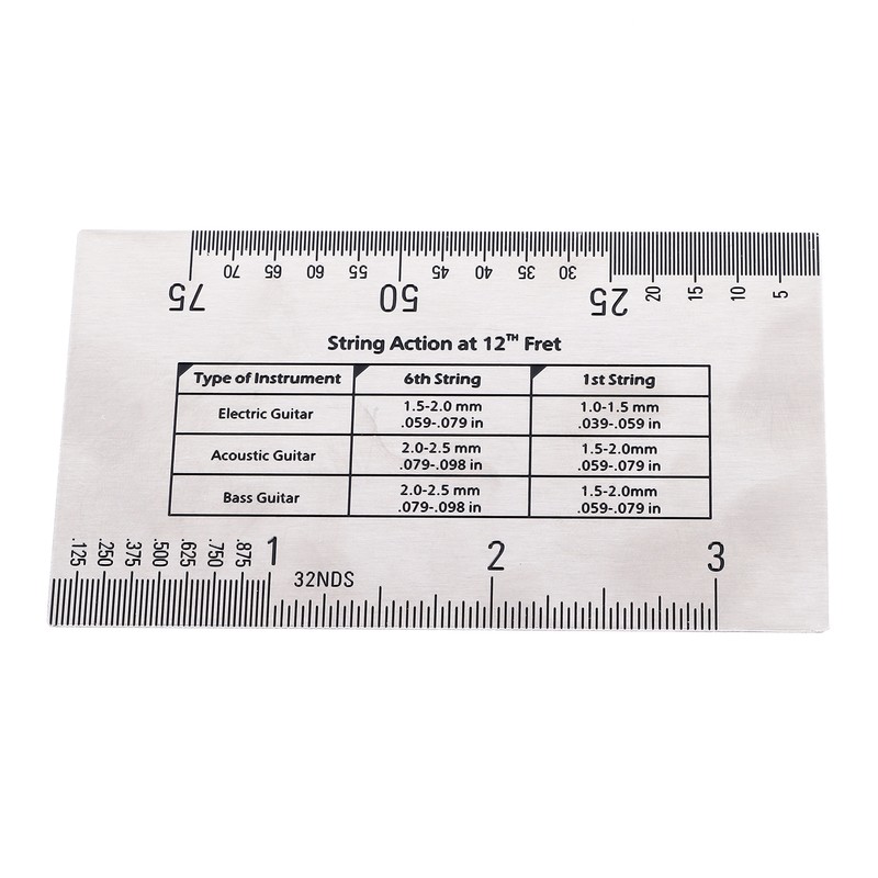 String Action Ruler Stainless Steel Height Gauge Replacement Guitar Repairing