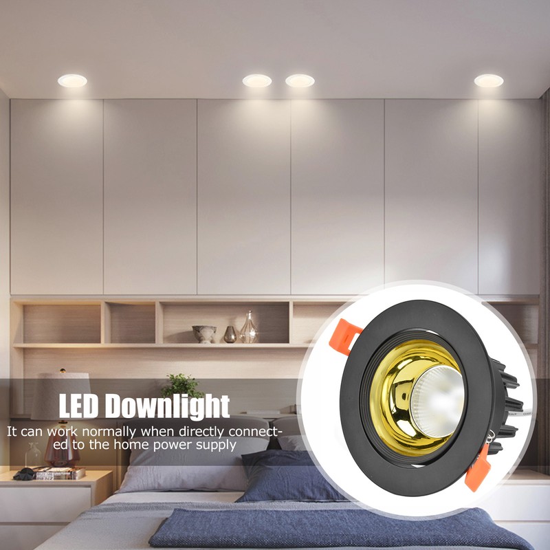 LED Downlight Aluminum Adjustable Angle Dustproof Ceiling Embedded Spotlight for