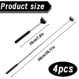 4 Stück Rückenkratzer,Rückenkratzer Teleskop, Back Scratcher,Teleskop Rückenkratzer,Von 20cm Bis 68cm Ausziehbar,Kratzhand Rückenkratzer,Rückenkratzer Ausziehbar,Für Menschen Mit Unflexiblen Gelenken