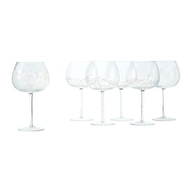 Blue Rose Polish Pottery Large Opal Confetti Wine Goblet - Set of 6