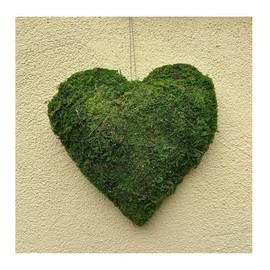 Moss Heart Moss Heart 30 cm Bulbous for Doors Wedding Mourning Birthday for Laying or Hanging with Thread for Hanging