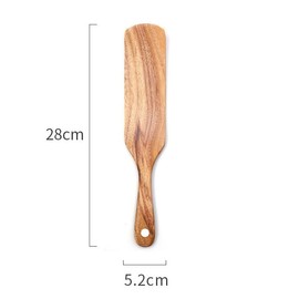 YAFIYGI Wooden Spurtle for Cooking Starter Sourdough High Moisture Resistance Teak Wooden Spurtle for Ideal for Spreading Mixing and Reaching Bottom of Jars Non-Stick Cookware Kitchen Utensils