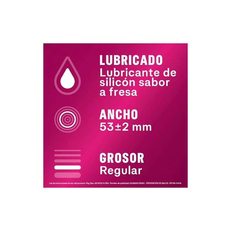 Sico Play, Condón de látex texturizado sabor fresa 3 piezas