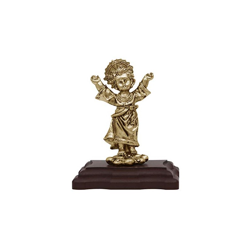 Jorvina / Divino Niño Dorado con Base de Madera