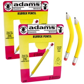 Adams Pranks and Magic - Rubber Pencil - 2 Pack Classic Novelty Prank Toy