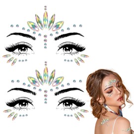 Esshogo Face rhinestones, rhinestones for carnival make-up party make-up, rhinestone face jewels, face tattoo elf, tattoos glitter gemstones, rhinestones face jewels, glitter face