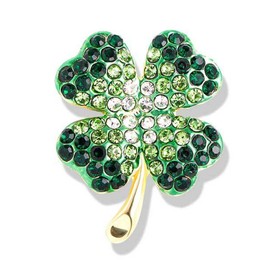 GFM BRCH-Clover-DMT-SML-HR Four Leaf Clover Enamel S Metal Brooch, Metal