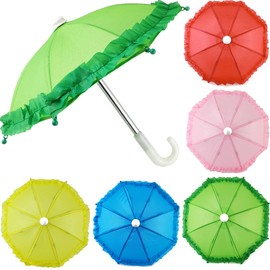 NSBELL 5PCS Cute Doll Toys Sunny Rainy Umbrella for American Girl Dolls and Other 18 inch Dolls Decoration Games Photography Props Supplies