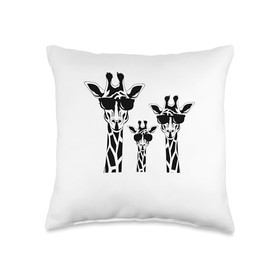 Giraffes Family with Sunglasses Giraffe for Men Women Kids Throw Pillow