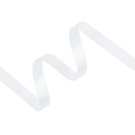 White Satin Ribbon 3/8 inch X Continuous 25 Yards, Single Face Polyester Ribbon Perfect for Gift Wrapping, Flower Bouquet, Wedding Decor, Crafts, Bow Making, Sewing and More