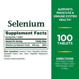 Nature's Bounty Nature's Bounty Selenium, Supports Prostate and Immune System Health, 200 mcg, 100 Tablets