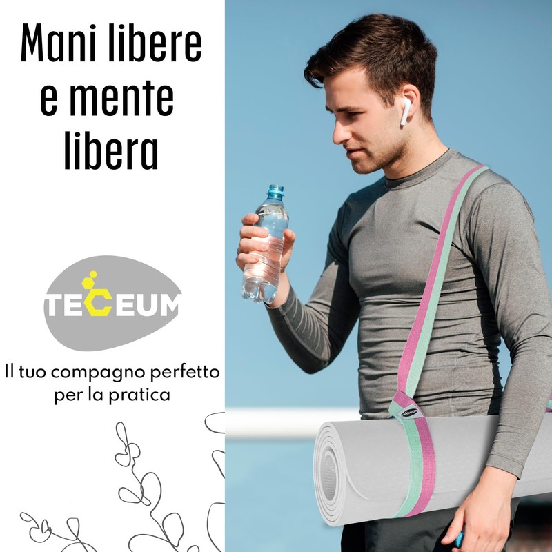 TECEUM Cintura Premium per Tappetino Yoga in Morbido Cotone Universale