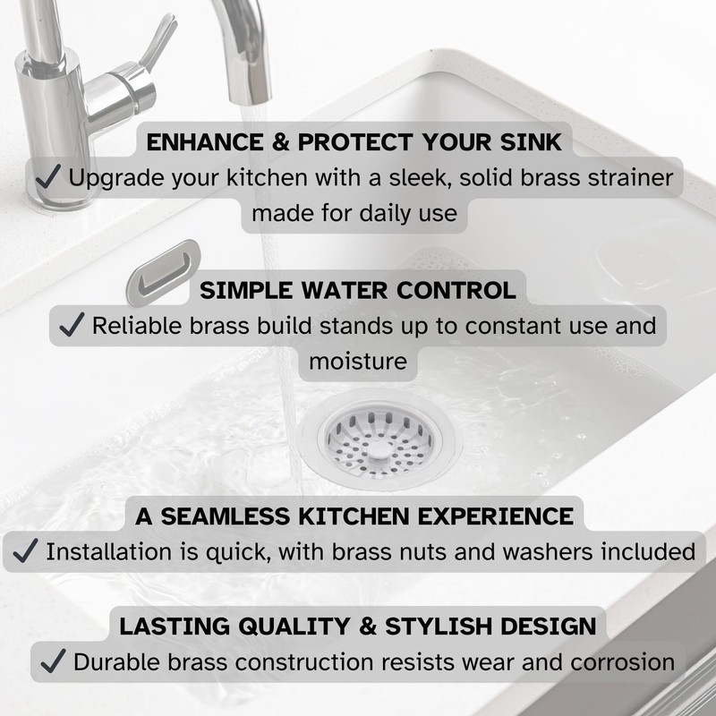 Westbrass R214-50 3-1/2-Inch Large Post Style Kitchen Sink Basket Strainer,