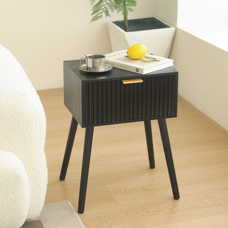 AWASEN Black Nightstand, Small End Tables Living Room, Accent Bedside