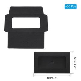 PATIKIL 4 x 2.4 Inch Card Envelope with Window, 60 Pcs Mini Greeting Card Envelopes Credit Card Size Blank Envelopes for Cash Business Card Gifts Birthday Wedding Invitation, Black