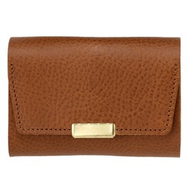 Ikenohata Silver Leather Shop OT-WS001 Minerva Box, Snack-Style Compact Wallet, Genuine Leather, Made in Japan, brown (light brown)