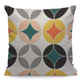 WONDERTIFY Throw Pillow Case Cover Beads of The Mexican People Huichol Ethnic Colorful Soft Linen Pillow Case, Cotton Linen, Multi 46, 18 x 18 Inch