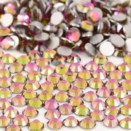 NCB Nancybeads 1500pcs Flatback Round Glass Nail Art Rhinestones Crystal for DIY Making Accessories Shoes, Clothes, Face Art, Bags, Manicure (Golden Rose, SS16 1500pcs)