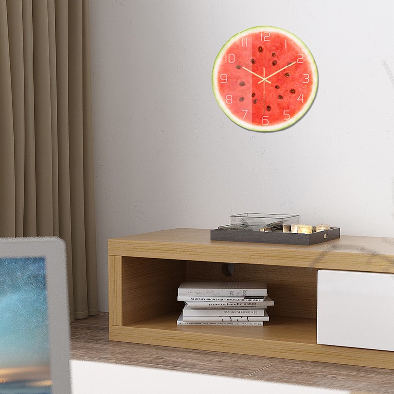 Watermelon Pattern Acrylic Office Home Room Wall Hanging Round Clock
