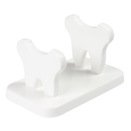 Toothbrush Holder for Bathroom Counter - Compact & Unique Countertop Accessory, Durable & Easy to Clean, Family White Toothbrush Holder for Kids & Adults - Drips into Sink, No Mess - Generic, 1 Pack