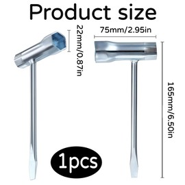 ZFRITP Spark Plug Wrench, Chainsaw Wrench, 13 mm x 19 mm Spark Plug Wrench, Lawn Mower, Chainsaw Wrench, T Wrench, Combination Spanner for Chainsaws, Brushcutters, Lawnmowers